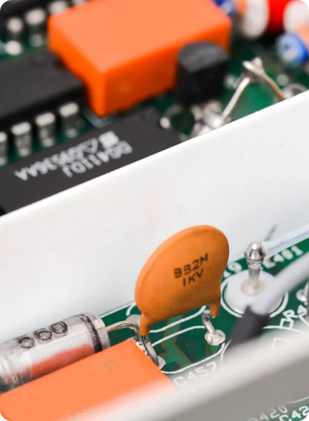 Close-up of circuit board components.