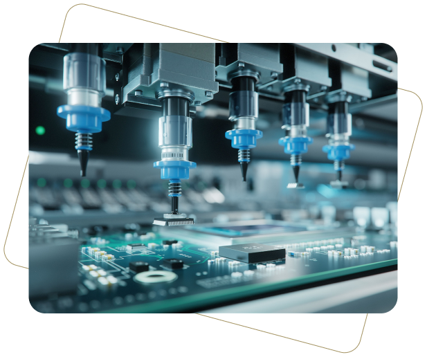 Automated circuit board assembly process.